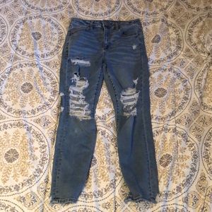 American Eagle next level stretch ripped jeans